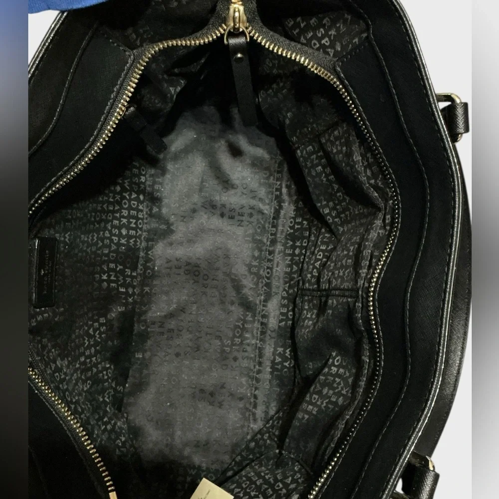 Kate Spade Saffiano Leather Tote Bag Black Work Office Everyday Carry